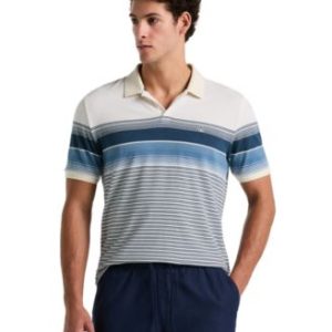 Men's Slim-Fit Striped Pique Polo Shirt