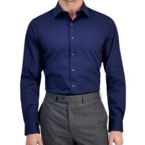 Men's Temperature Regulating Solid Dress Shirt, Slim & Regular Fit