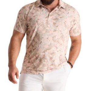 Men's The Neutral Night Short Sleeve Tropical Print Polo Shirt