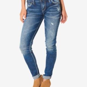Mid Rise Distressed Girlfriend Jeans