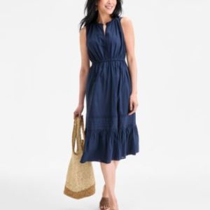 Petite Cotton A-Line Dress, Exclusively at Mivy's