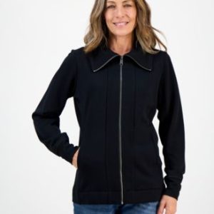 Petite Full-Zip Tunic Sweatshirt, Mivy's Exclusive