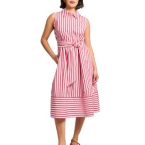 Petite Striped Midi Shirtdress
