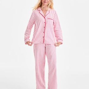 Petite Women's Long-Sleeve Cotton Flannel Packaged Pajama Set, Created for Mivy's