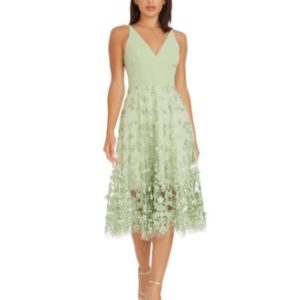 Plunging Darleen Neck Fit & Flare Dress