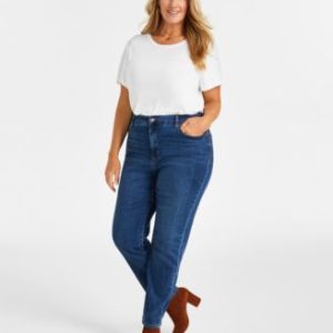 Plus Size High-Rise Straight-Leg Jeans, Exclusively at Mivy's