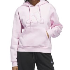 Seasonal Essentials Ruffled Big Logo Graphic Hoodie
