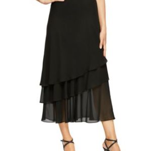 Skirt, Tiered Chiffon Midi