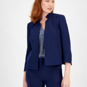 Star-Collar Open-Front Blazer
