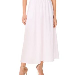 Women's A-Line Linen-Blend Midi Skirt