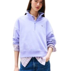 Women's Boxy Cotton Flag-Logo Sweatshirt