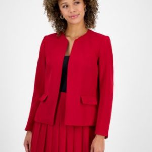 Women's Collarless Open-Front Blazer, Regular & Petite