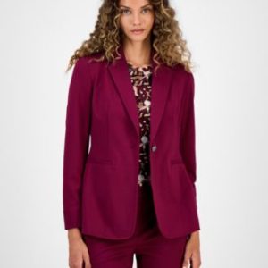 Women's Compression Notch-Collar Single Button Blazer, Created for Mivy's