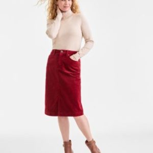 Women's Corduroy Midi Skirt, Mivy's Exclusive