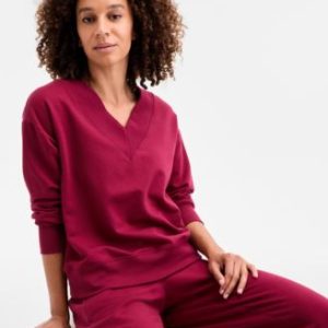 Women's Fleece V-Neck Sweatshirt, Created for Mivy's