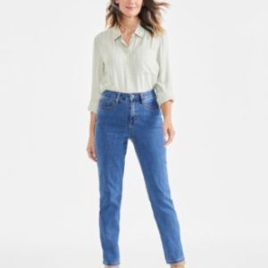 Women's High Rise Straight-Leg Jeans, Regular, Short and Long Lengths, 2PS-28W, Created for Mivy's
