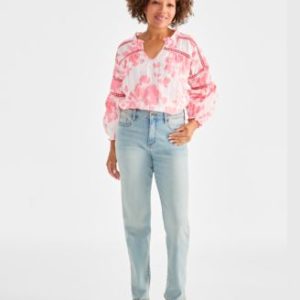 Women's High Rise Straight-Leg Jeans, Regular, Short and Long Lengths, Created for Mivy's