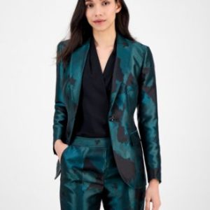 Women's Jacquard Single-Button-Front Blazer