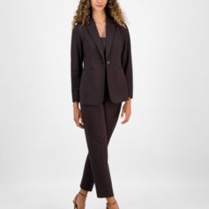 Women's One-Button Blazer & Straight-Leg Pants Suit Separates, Mivy's Exclusive