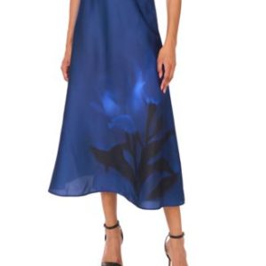 Women's Placement-Print Pull-On Midi Skirt
