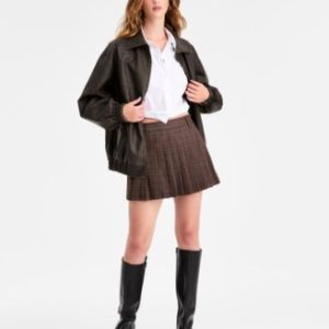Women's Plaid Pleated Mini Skort, Mivy's Exclusive