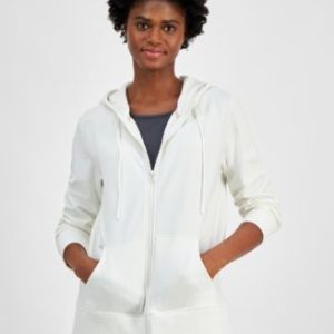 Women's Relaxed Zip-Front Long-Sleeve Fleece Hoodie, XS-4X, Created for Mivy's