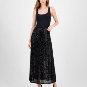 Women's Sequin Flared Maxi Skirt