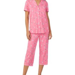 Women's Short-Sleeve Cropped Pajama Set