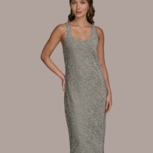 Women's Sleeveless Beaded Velvet Dress
