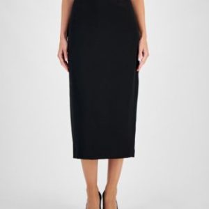 Women's Stretch Crepe Column Midi Skirt