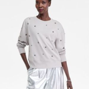 Women's Studded French Terry Sweatshirt, Mivy's Exclusive