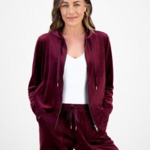 Women's Velour Zip-Up Hoodie, Mivy's Exclusive