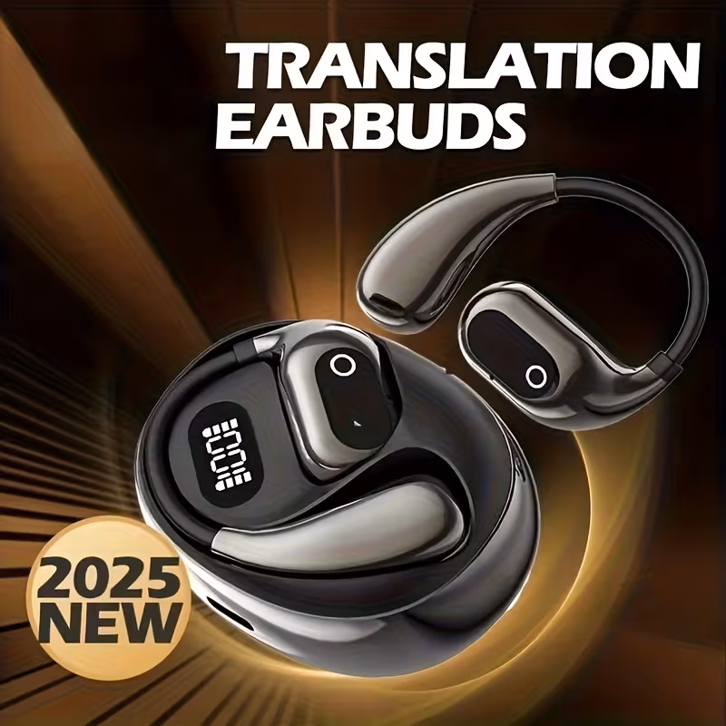 The New AI Translation Headphones for 2025 Offer Real-Time Support for Various Languages, Enabling Smooth Conversations. They Come with a Type-C Charging Port, Making Them Compatible with All Smartphones. Ideal for Different Situations Like Meetings