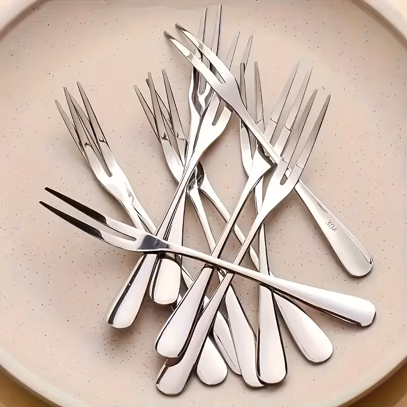 Set of 25 Stainless Steel Forks for Home Use, Including Dessert, Steak, And Fruit Forks, Essential Kitchen Utensils.