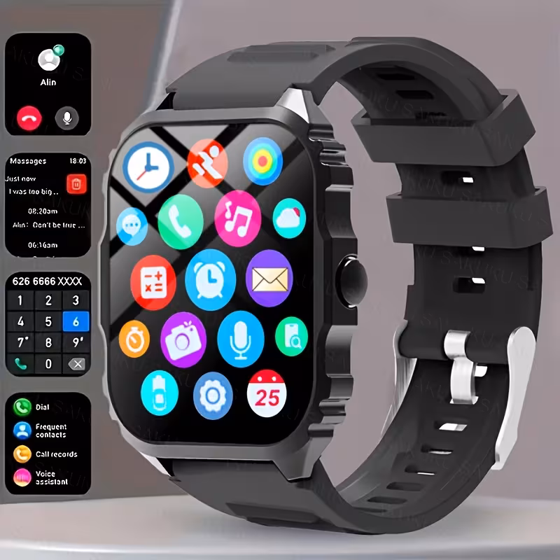 2025 Newest smart watch, wireless calling, app message & SMS vibration alert, changeable multiple dials, music control, multiple sport modes, Built-in Game, compatible with iPhone and Android, suitable for men and women