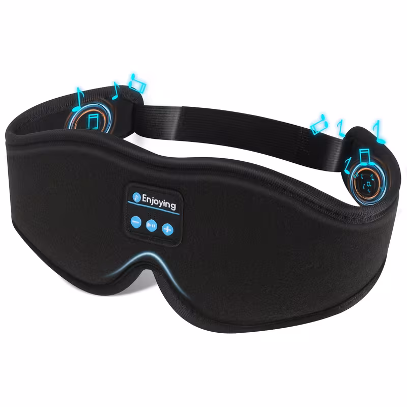 1pc Sleep Mask with Active Noise Cancelling (ANC), Compatible for Smartphones, Soft Pseudo- for Travel, for Adults, Quiet Sleep for Flights, Buses, Trains