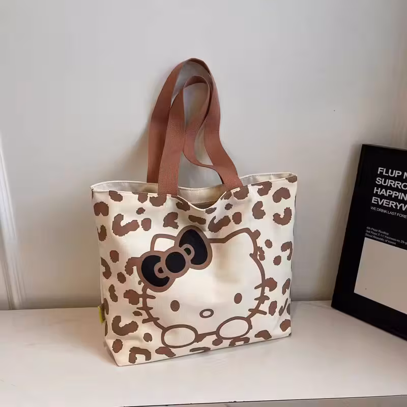 Sanrio Hello Kitty Cute Cartoon Women'S Tote Bag, a Versatile Large-Capacity Shoulder And Handbag Suitable for Summer Commuting, Available in Three Styles