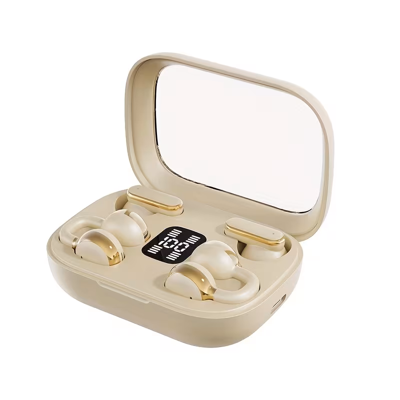 2025 New Model Wireless Earphones, Clip-On Sports Earbuds, Semi-In-Ear Design, Dual Earphones with Battery Display, Type-C Charging Port for Long-Lasting Battery Life, Charging Case Available for Both Pairs of Earphones