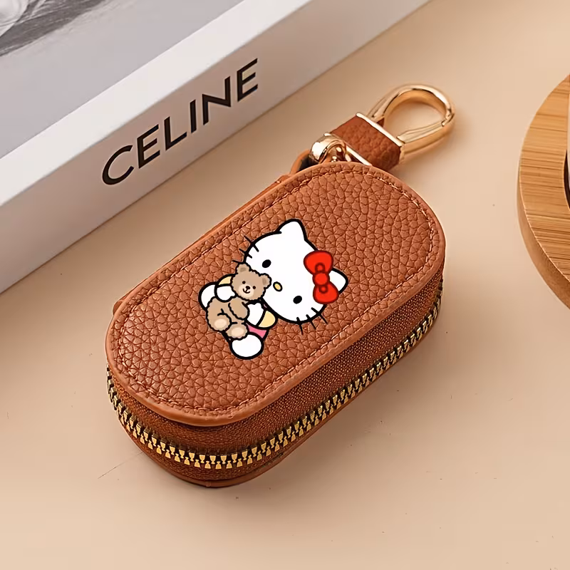 1pc Sanrio Hello Kitty Style Women'S Car Key Pouch, Suitable for Daily Storage of Household Car Keys, Can Be Used As a Backpack Charm, Ideal As a Birthday Gift